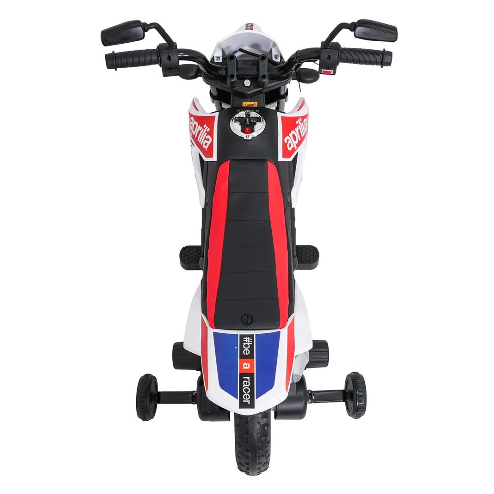JOKO Elektrická Motorka Aprilia RX, kožené sedadlo, penové kolesá, biela