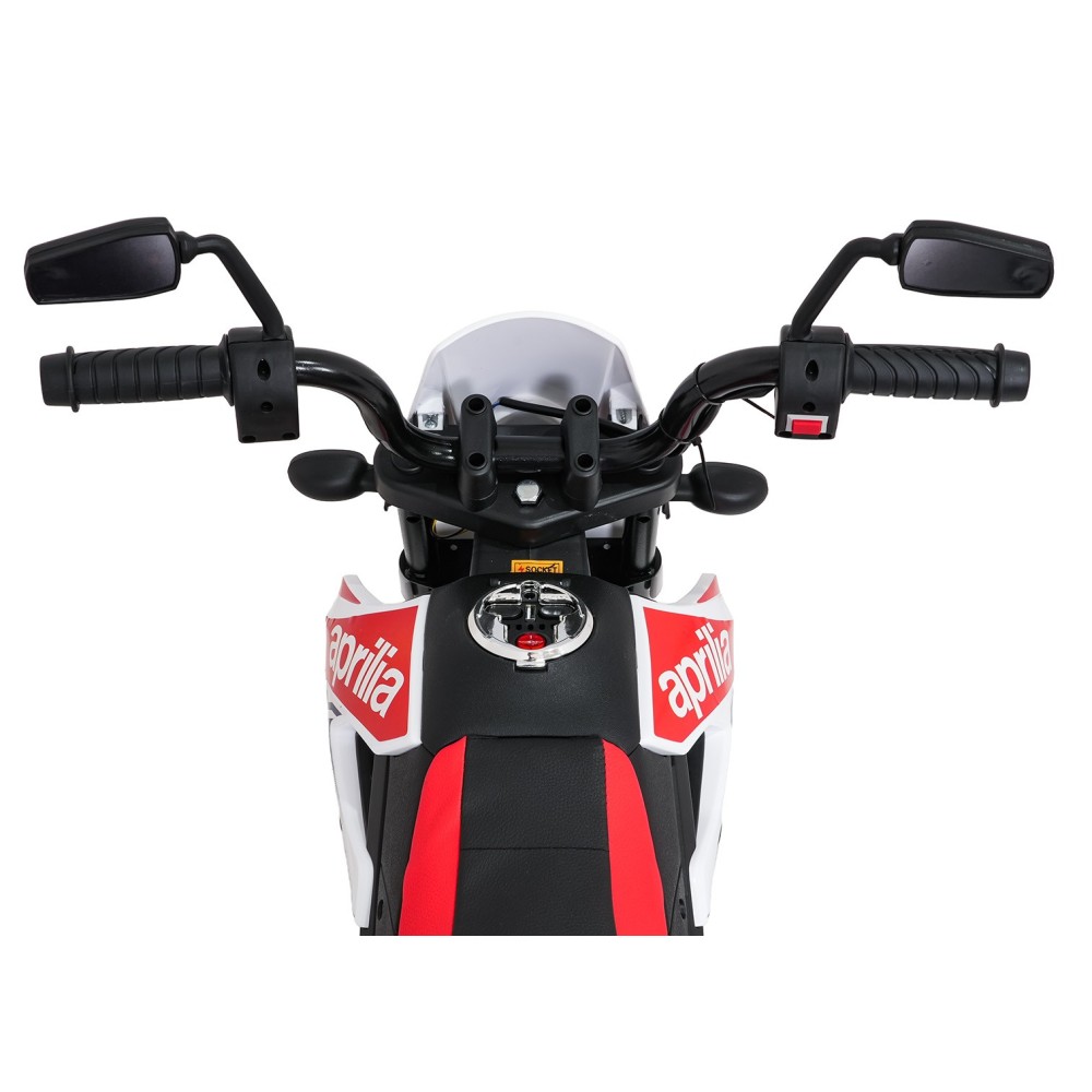 JOKO Elektrická Motorka Aprilia RX, kožené sedadlo, penové kolesá, biela
