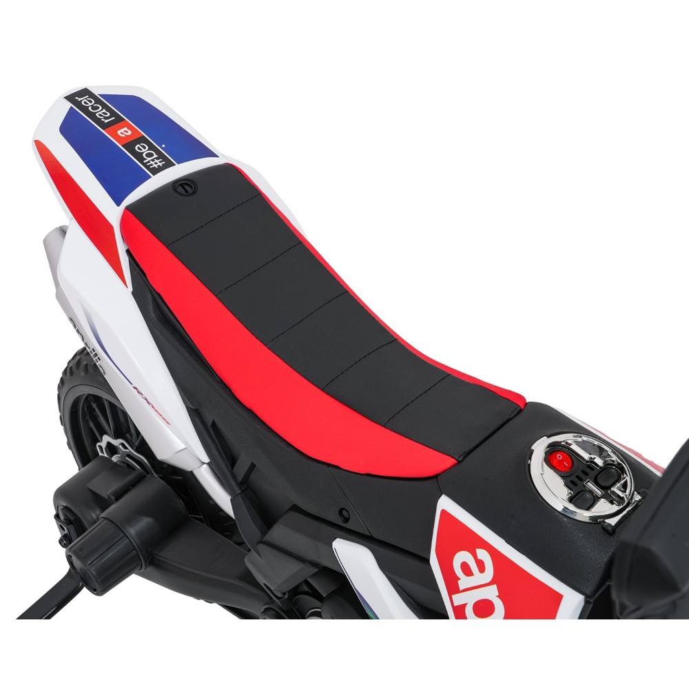 JOKO Elektrická Motorka Aprilia RX, kožené sedadlo, penové kolesá, biela