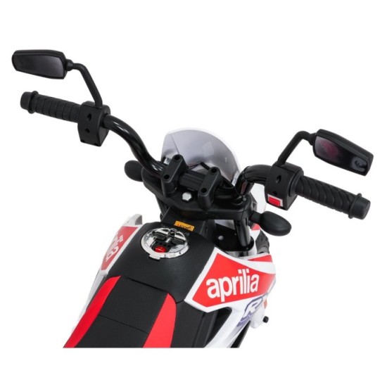 JOKO Elektrická Motorka Aprilia RX, kožené sedadlo, penové kolesá, biela