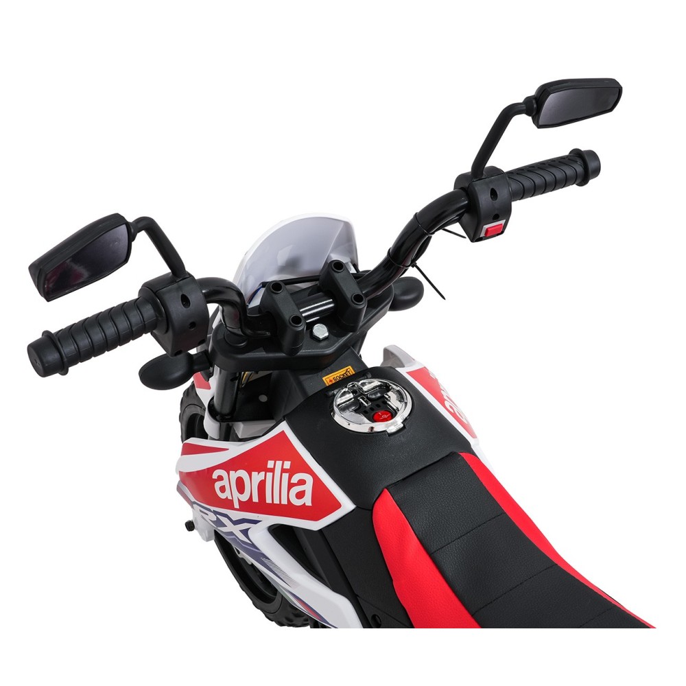 JOKO Elektrická Motorka Aprilia RX, kožené sedadlo, penové kolesá, biela