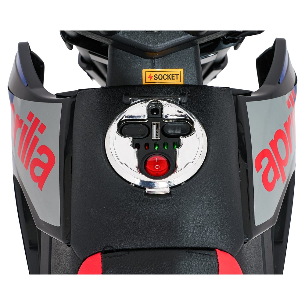 JOKO Elektrická Motorka Aprilia RX, penové kolesá, kožené sedadlo, modrá
