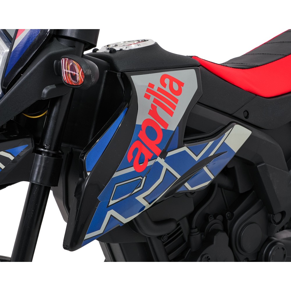 JOKO Elektrická Motorka Aprilia RX, penové kolesá, kožené sedadlo, modrá
