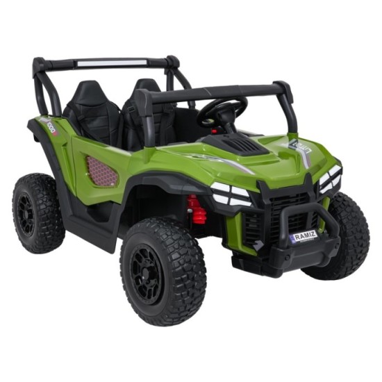 JOKO Elekrické autíčko Gravity Buggy 4x80W, penové kolesá, kožené sedadlo, FM rádio, zelené