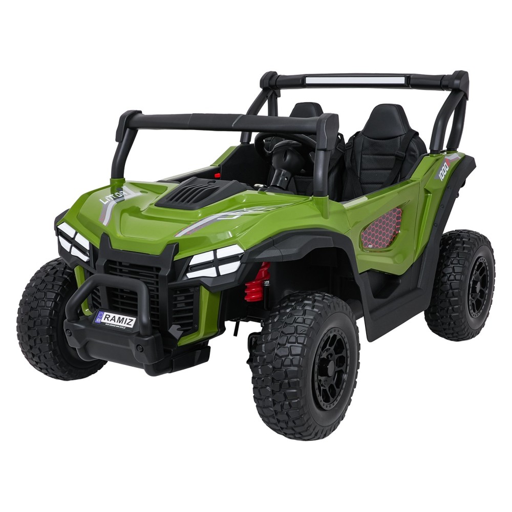 JOKO Elekrické autíčko Gravity Buggy 4x80W, penové kolesá, kožené sedadlo, FM rádio, zelené