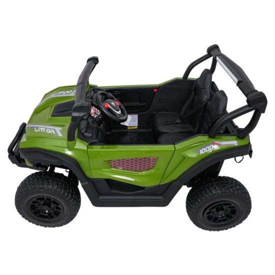 JOKO Elekrické autíčko Gravity Buggy 4x80W, penové kolesá, kožené sedadlo, FM rádio, zelené