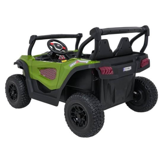 JOKO Elekrické autíčko Gravity Buggy 4x80W, penové kolesá, kožené sedadlo, FM rádio, zelené