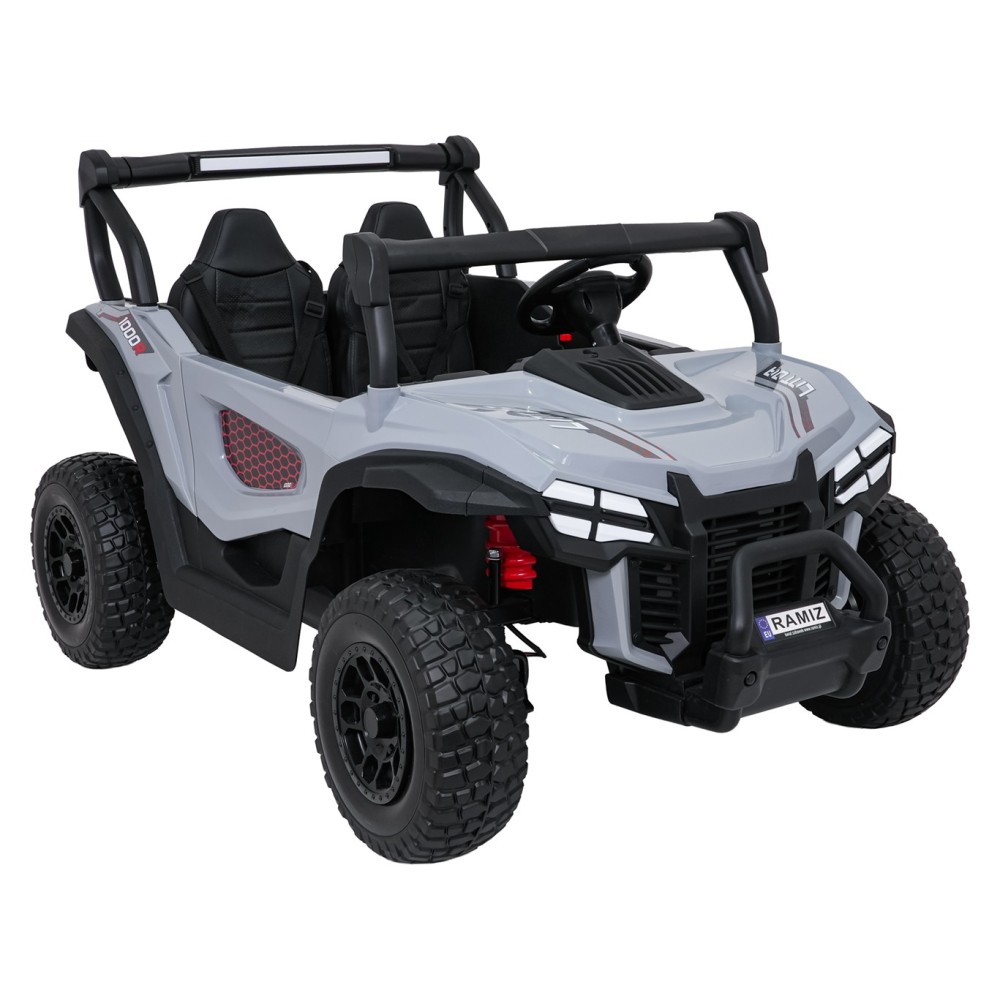 JOKO Elekrické autíčko Gravity Buggy 4x80W, penové kolesá, kožené sedadlo, FM rádio, sivé