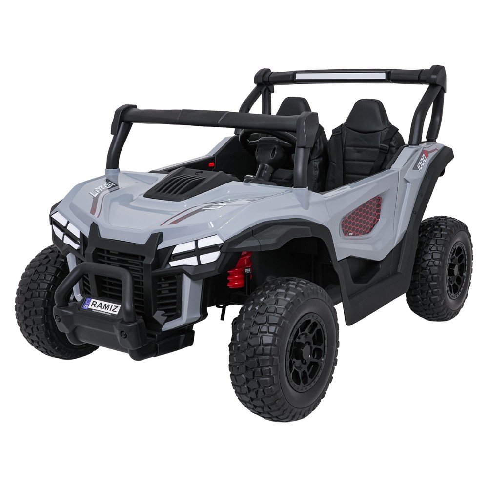 JOKO Elekrické autíčko Gravity Buggy 4x80W, penové kolesá, kožené sedadlo, FM rádio, sivé