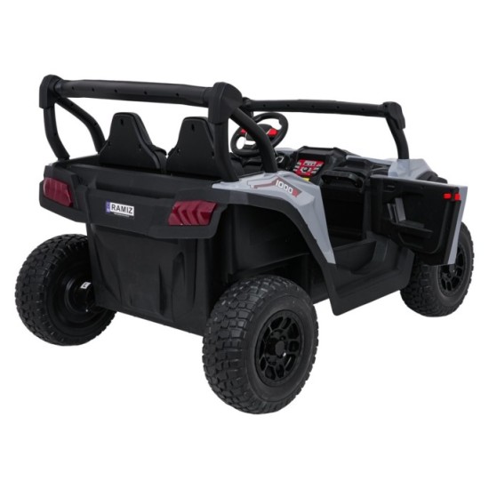 JOKO Elekrické autíčko Gravity Buggy 4x80W, penové kolesá, kožené sedadlo, FM rádio, sivé