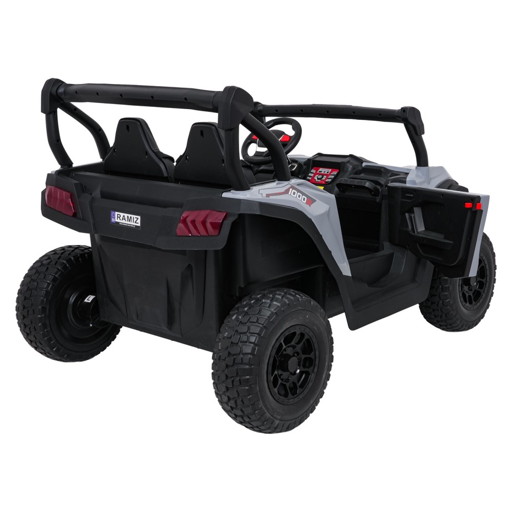 JOKO Elekrické autíčko Gravity Buggy 4x80W, penové kolesá, kožené sedadlo, FM rádio, sivé