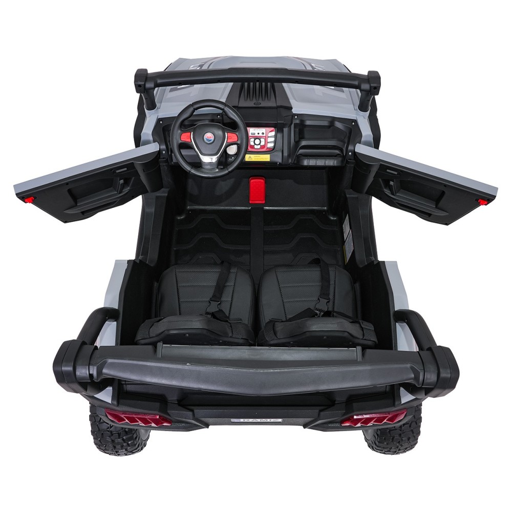 JOKO Elekrické autíčko Gravity Buggy 4x80W, penové kolesá, kožené sedadlo, FM rádio, sivé