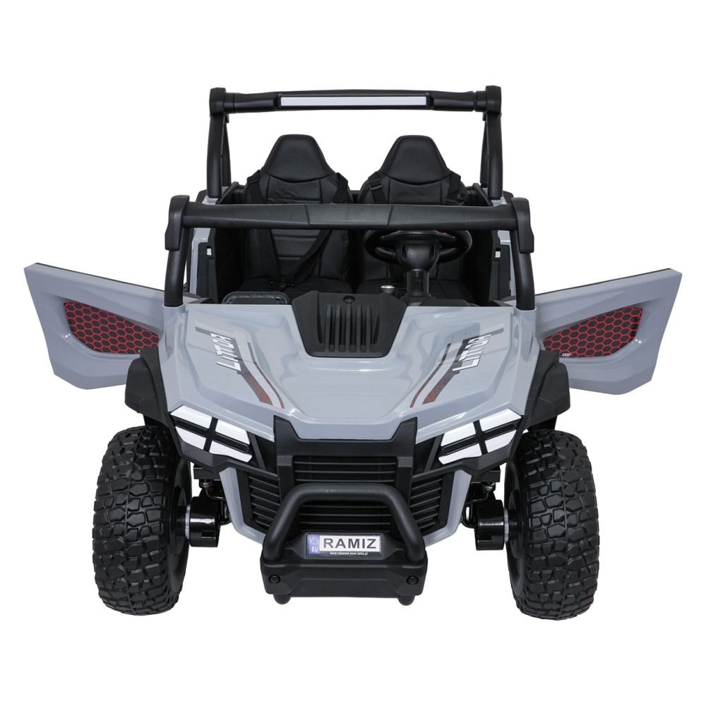 JOKO Elekrické autíčko Gravity Buggy 4x80W, penové kolesá, kožené sedadlo, FM rádio, sivé