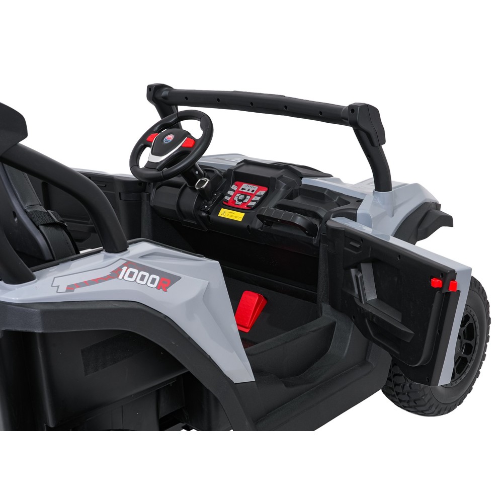 JOKO Elekrické autíčko Gravity Buggy 4x80W, penové kolesá, kožené sedadlo, FM rádio, sivé
