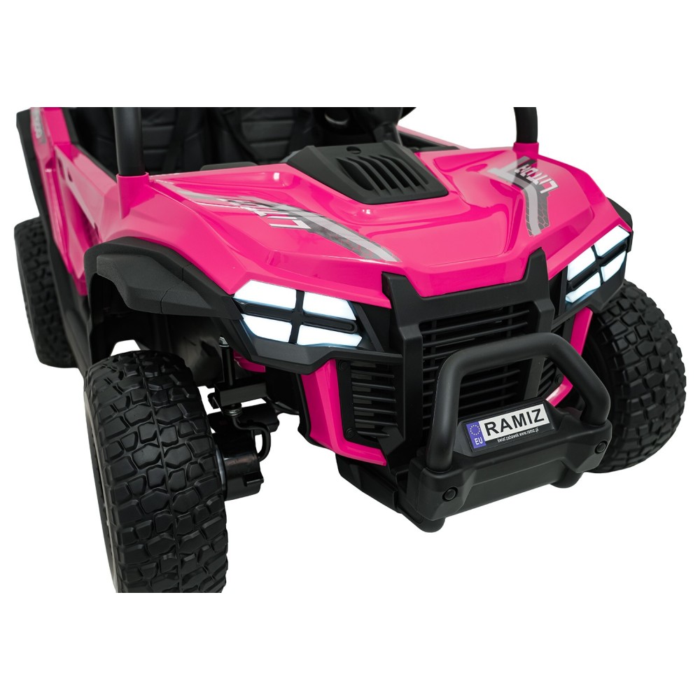 JOKO Elekrické autíčko Gravity Buggy 4x80W, penové kolesá, kožené sedadlo, FM rádio, ružové