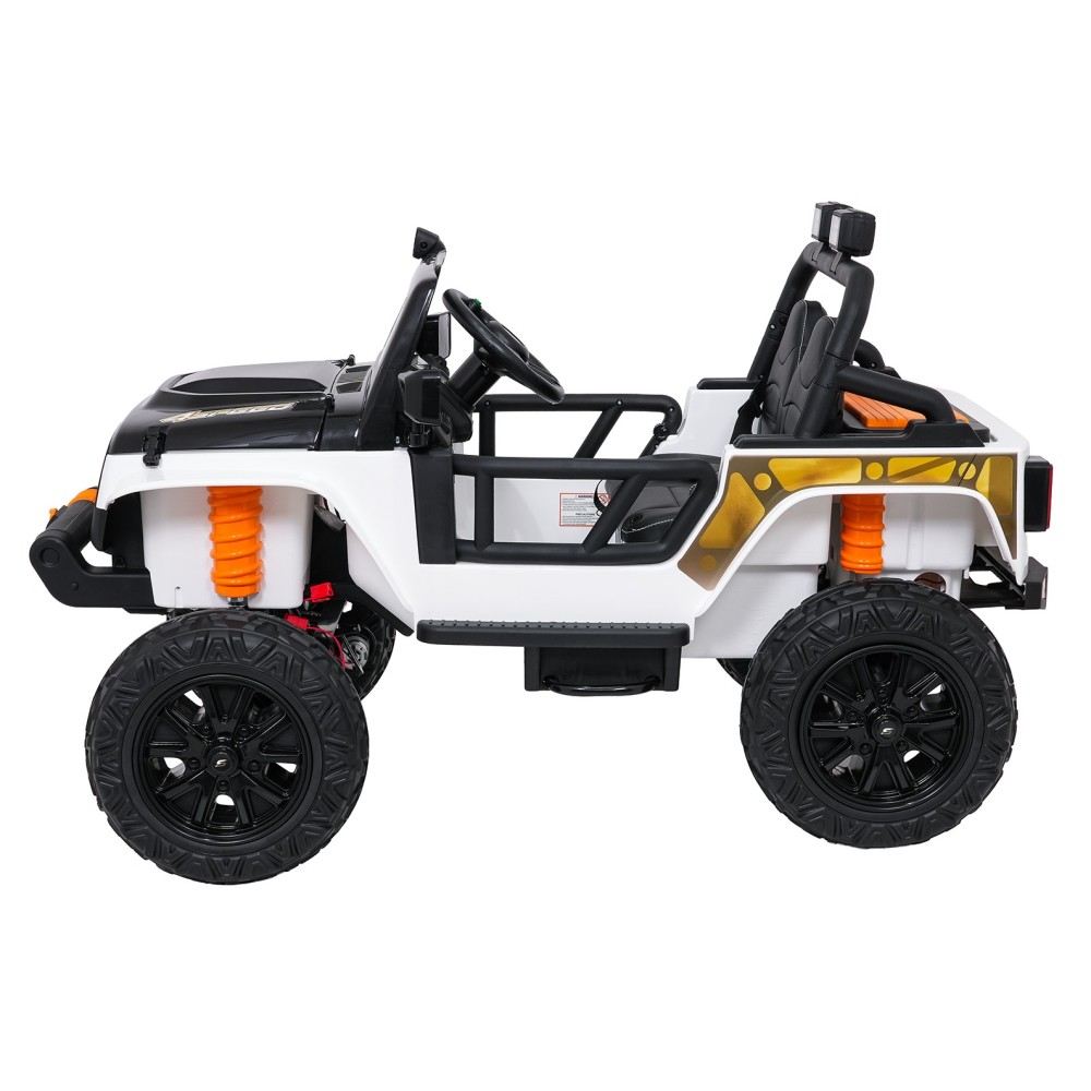 JOKO Elektrické autíčko Jeep Monster 4x200W, penové kolesá, kožené sedadlo, nosnosť 50kg, sedadlo pre Rodiča, biele
