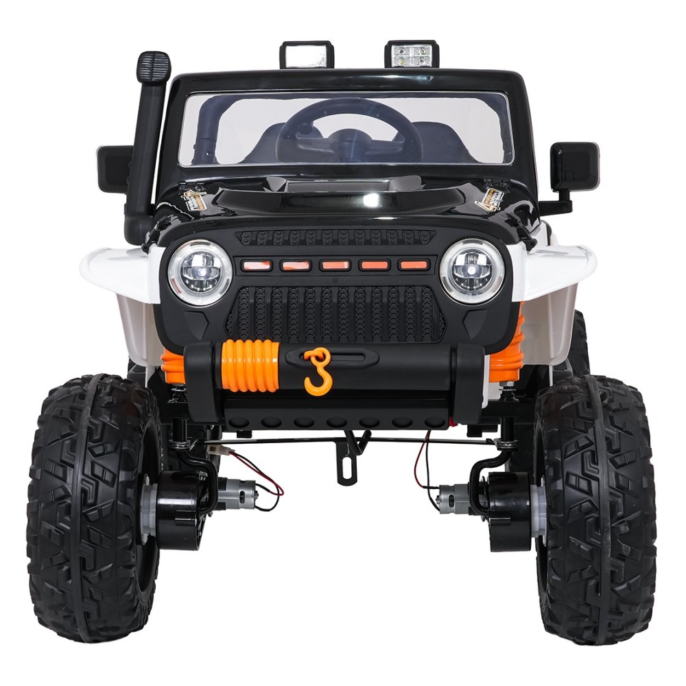JOKO Elektrické autíčko Jeep Monster 4x200W, penové kolesá, kožené sedadlo, nosnosť 50kg, sedadlo pre Rodiča, biele