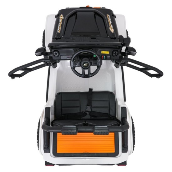 JOKO Elektrické autíčko Jeep Monster 4x200W, penové kolesá, kožené sedadlo, nosnosť 50kg, sedadlo pre Rodiča, biele