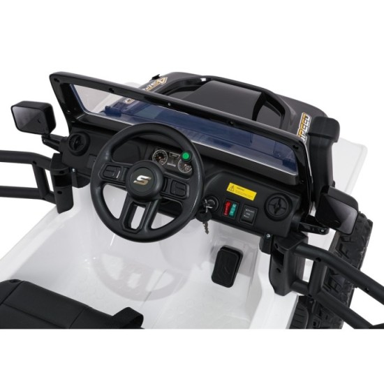 JOKO Elektrické autíčko Jeep Monster 4x200W, penové kolesá, kožené sedadlo, nosnosť 50kg, sedadlo pre Rodiča, biele