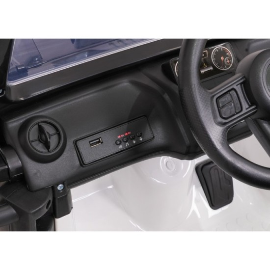 JOKO Elektrické autíčko Jeep Monster 4x200W, penové kolesá, kožené sedadlo, nosnosť 50kg, sedadlo pre Rodiča, biele