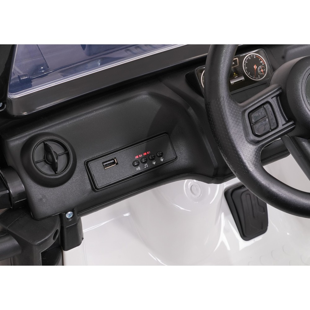 JOKO Elektrické autíčko Jeep Monster 4x200W, penové kolesá, kožené sedadlo, nosnosť 50kg, sedadlo pre Rodiča, biele
