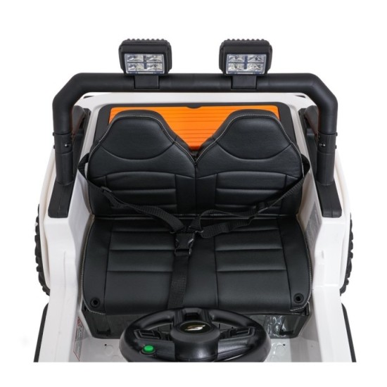 JOKO Elektrické autíčko Jeep Monster 4x200W, penové kolesá, kožené sedadlo, nosnosť 50kg, sedadlo pre Rodiča, biele