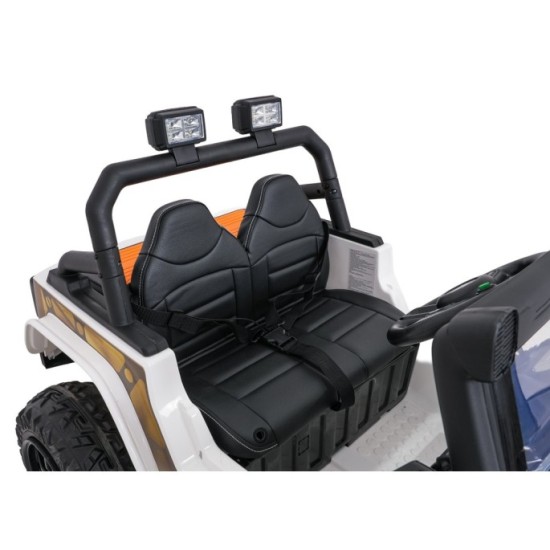 JOKO Elektrické autíčko Jeep Monster 4x200W, penové kolesá, kožené sedadlo, nosnosť 50kg, sedadlo pre Rodiča, biele