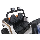 JOKO Elektrické autíčko Jeep Monster 4x200W, penové kolesá, kožené sedadlo, nosnosť 50kg, sedadlo pre Rodiča, biele