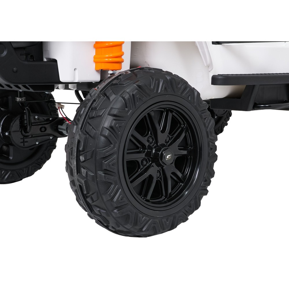 JOKO Elektrické autíčko Jeep Monster 4x200W, penové kolesá, kožené sedadlo, nosnosť 50kg, sedadlo pre Rodiča, biele