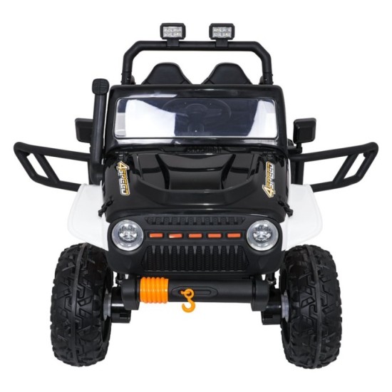JOKO Elektrické autíčko Jeep Monster 4x200W, penové kolesá, kožené sedadlo, nosnosť 50kg, sedadlo pre Rodiča, biele