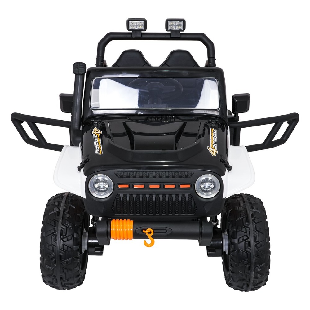 JOKO Elektrické autíčko Jeep Monster 4x200W, penové kolesá, kožené sedadlo, nosnosť 50kg, sedadlo pre Rodiča, biele