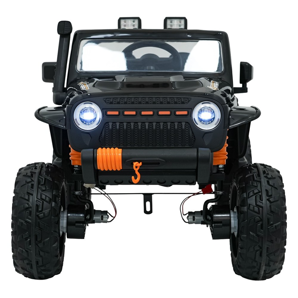 JOKO Elektrické autíčko Jeep Monster 4x200W, penové kolesá, kožené sedadlo, nosnosť 50kg, sedadlo pre Rodiča, čierne