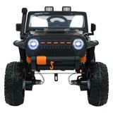 JOKO Elektrické autíčko Jeep Monster 4x200W, penové kolesá, kožené sedadlo, nosnosť 50kg, sedadlo pre Rodiča, čierne
