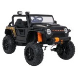 JOKO Elektrické autíčko Jeep Monster 4x200W, penové kolesá, kožené sedadlo, nosnosť 50kg, sedadlo pre Rodiča, čierne