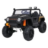 JOKO Elektrické autíčko Jeep Monster 4x200W, penové kolesá, kožené sedadlo, nosnosť 50kg, sedadlo pre Rodiča, čierne