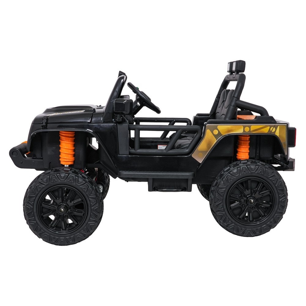 JOKO Elektrické autíčko Jeep Monster 4x200W, penové kolesá, kožené sedadlo, nosnosť 50kg, sedadlo pre Rodiča, čierne