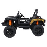 JOKO Elektrické autíčko Jeep Monster 4x200W, penové kolesá, kožené sedadlo, nosnosť 50kg, sedadlo pre Rodiča, čierne
