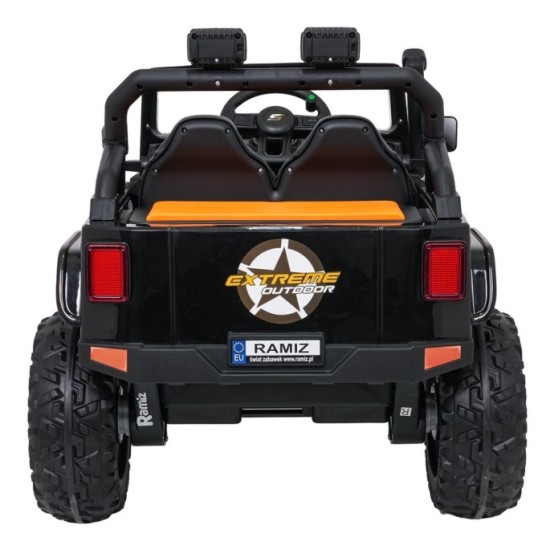 JOKO Elektrické autíčko Jeep Monster 4x200W, penové kolesá, kožené sedadlo, nosnosť 50kg, sedadlo pre Rodiča, čierne