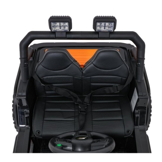JOKO Elektrické autíčko Jeep Monster 4x200W, penové kolesá, kožené sedadlo, nosnosť 50kg, sedadlo pre Rodiča, čierne