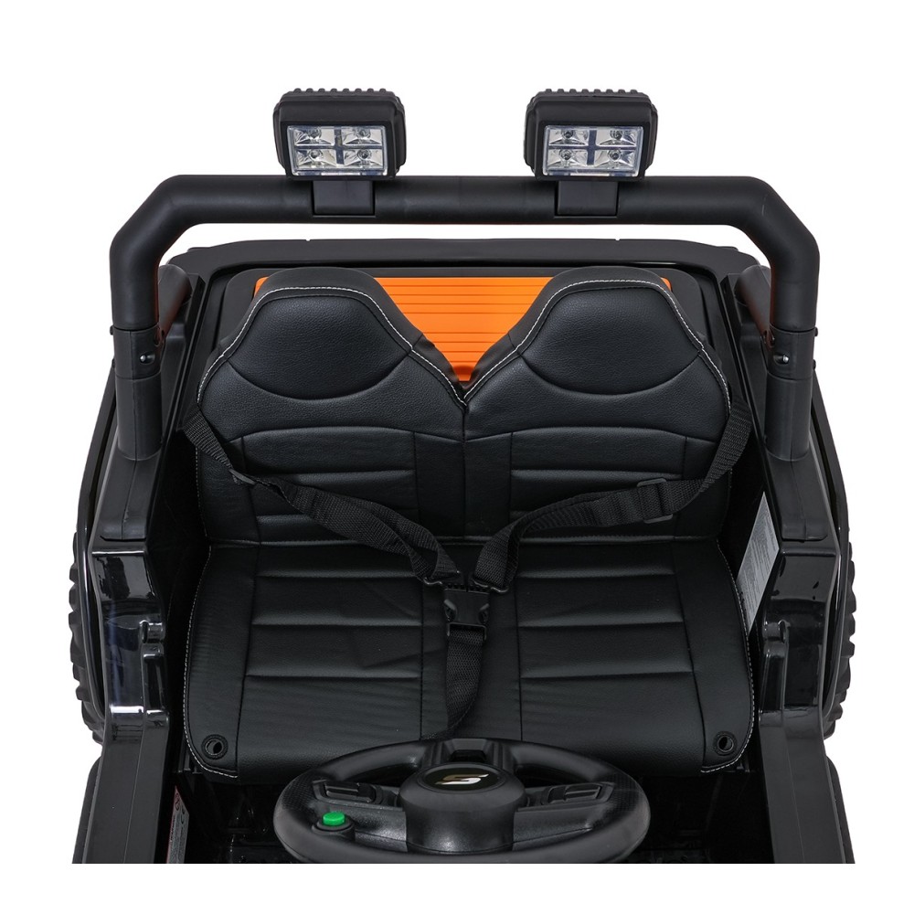 JOKO Elektrické autíčko Jeep Monster 4x200W, penové kolesá, kožené sedadlo, nosnosť 50kg, sedadlo pre Rodiča, čierne