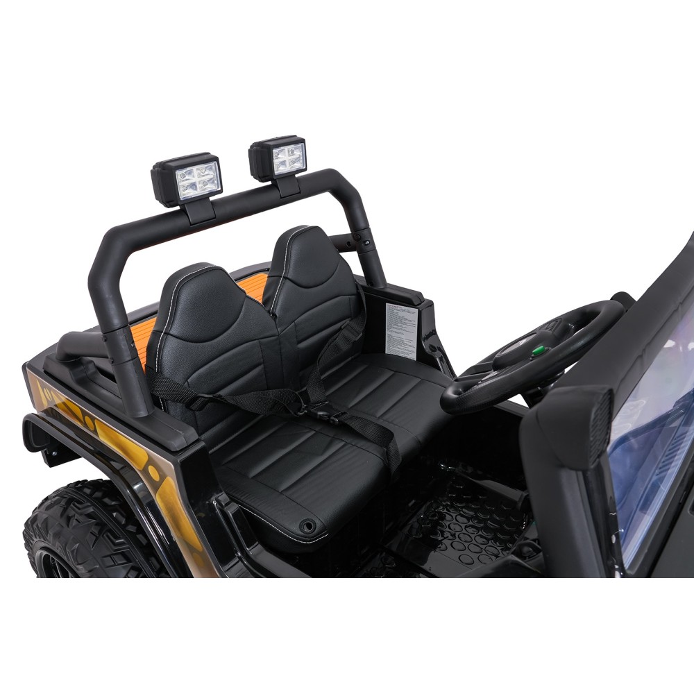 JOKO Elektrické autíčko Jeep Monster 4x200W, penové kolesá, kožené sedadlo, nosnosť 50kg, sedadlo pre Rodiča, čierne