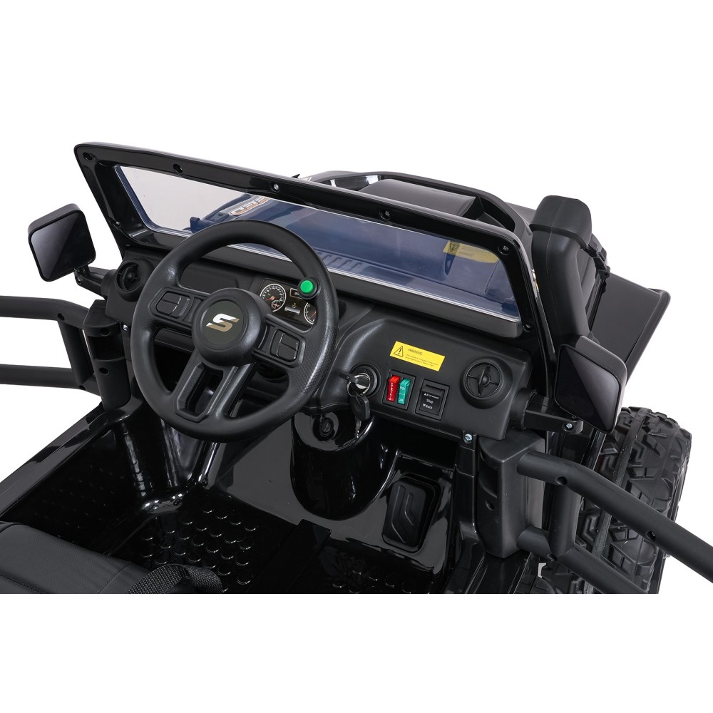 JOKO Elektrické autíčko Jeep Monster 4x200W, penové kolesá, kožené sedadlo, nosnosť 50kg, sedadlo pre Rodiča, čierne