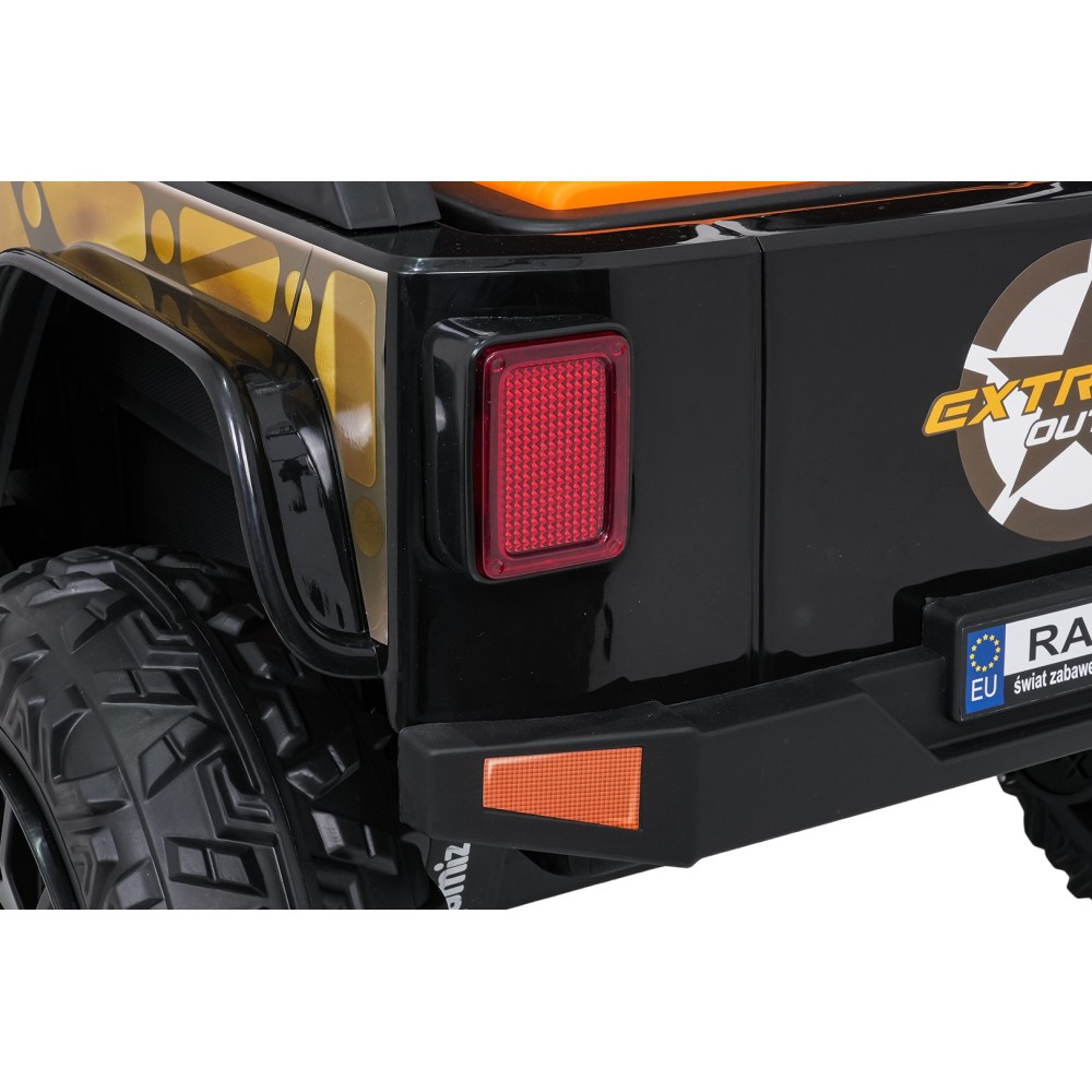 JOKO Elektrické autíčko Jeep Monster 4x200W, penové kolesá, kožené sedadlo, nosnosť 50kg, sedadlo pre Rodiča, čierne