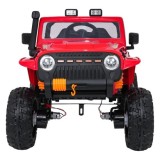 JOKO Elektrické autíčko Jeep Monster 4x200W, penové kolesá, kožené sedadlo, nosnosť 50kg, sedadlo pre Rodiča, čevené