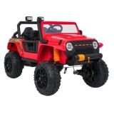 JOKO Elektrické autíčko Jeep Monster 4x200W, penové kolesá, kožené sedadlo, nosnosť 50kg, sedadlo pre Rodiča, čevené