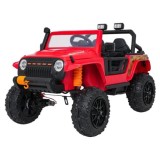 JOKO Elektrické autíčko Jeep Monster 4x200W, penové kolesá, kožené sedadlo, nosnosť 50kg, sedadlo pre Rodiča, čevené