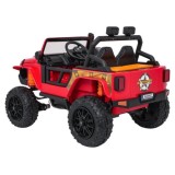 JOKO Elektrické autíčko Jeep Monster 4x200W, penové kolesá, kožené sedadlo, nosnosť 50kg, sedadlo pre Rodiča, čevené