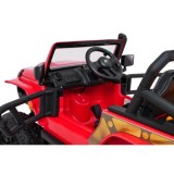 JOKO Elektrické autíčko Jeep Monster 4x200W, penové kolesá, kožené sedadlo, nosnosť 50kg, sedadlo pre Rodiča, čevené