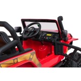 JOKO Elektrické autíčko Jeep Monster 4x200W, penové kolesá, kožené sedadlo, nosnosť 50kg, sedadlo pre Rodiča, čevené