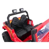 JOKO Elektrické autíčko Jeep Monster 4x200W, penové kolesá, kožené sedadlo, nosnosť 50kg, sedadlo pre Rodiča, čevené